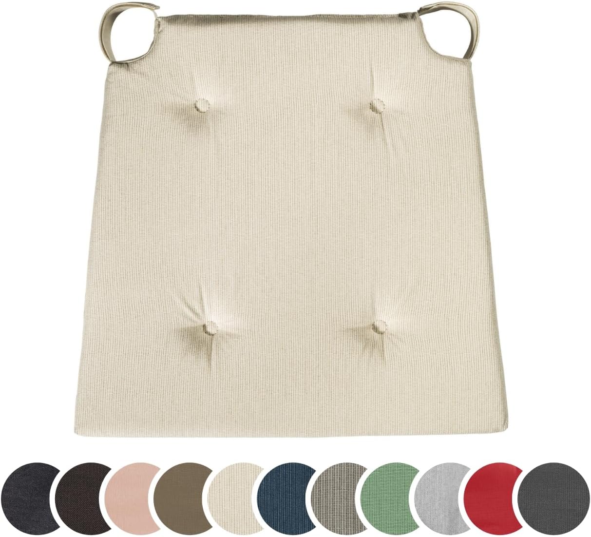 sleepling Basic 10 bequemes Stuhlkissen, Sitzkissen für Indoor und Outdoor, mit Klettverschluss, 100% Baumwolle, Made in EU