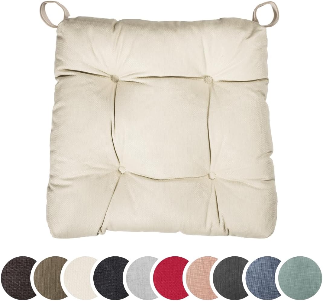 sleepling 190195-P Basic 20 bequemes Stuhlkissen, Sitzkissen für Indoor und Outdoor, mit Klettverschluss, 100% Baumwolle, Made in EU