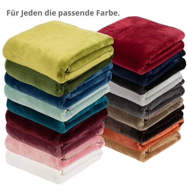 liebling Kuscheldecke Cashmere Feeling viele Farben, Premium Sofa Decke, dicke warme Wohndecke, Couchdecke, Sofaüberwurf, 500 gr. / m²