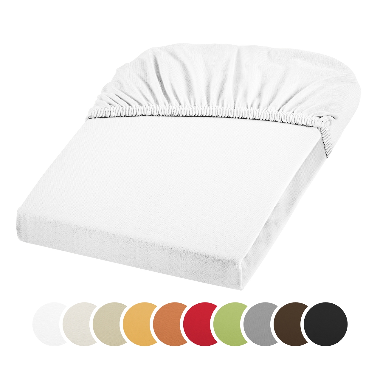 sleepling Jersey Stretch Spannbetttuch Spannbettlaken, blickdicht, Baumwolle mit 3% Elasthan, Rundumgummizug, 30 cm Steg, Ökotex, waschbar 60 Grad