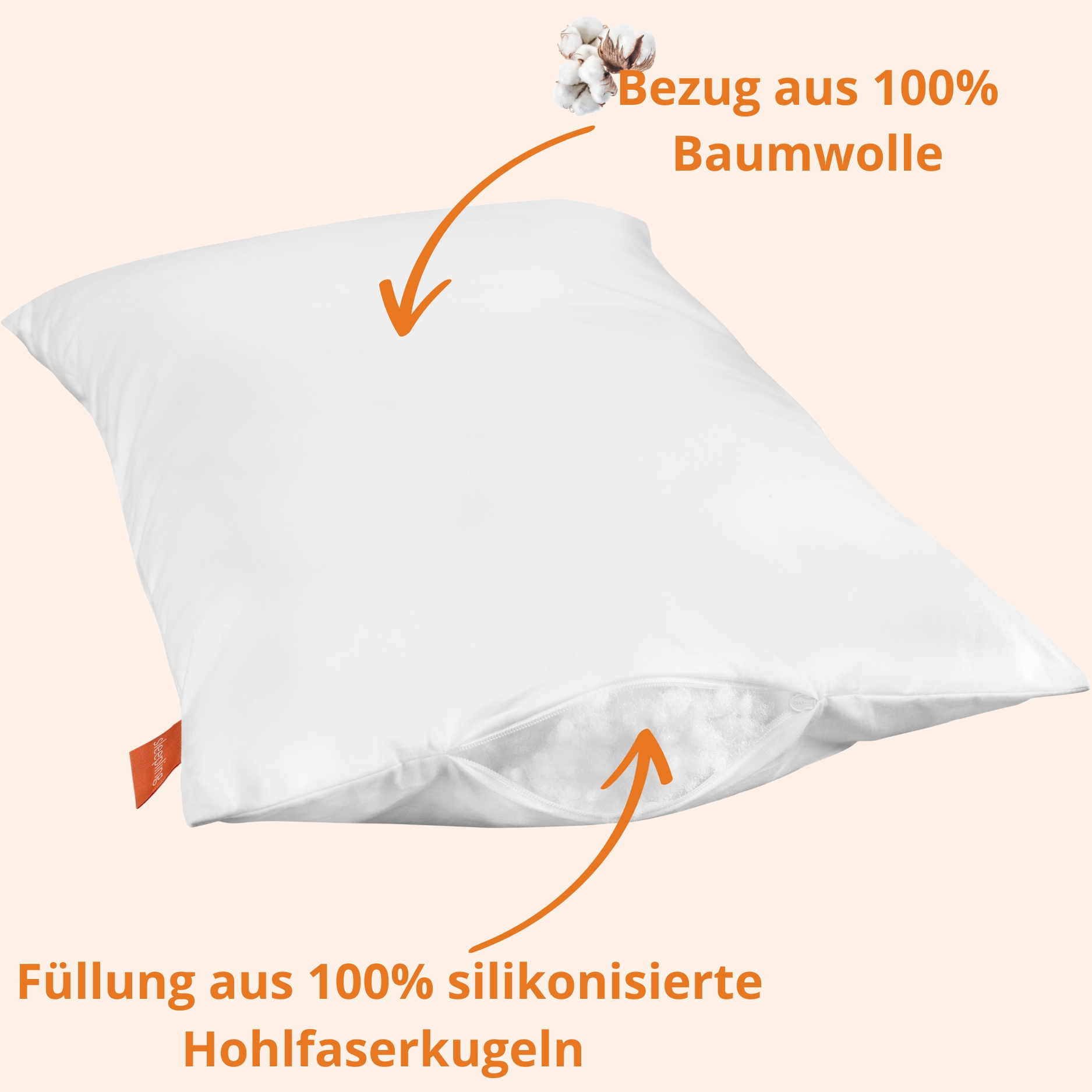 sleepling Kinderkopfkissen Baumwolle