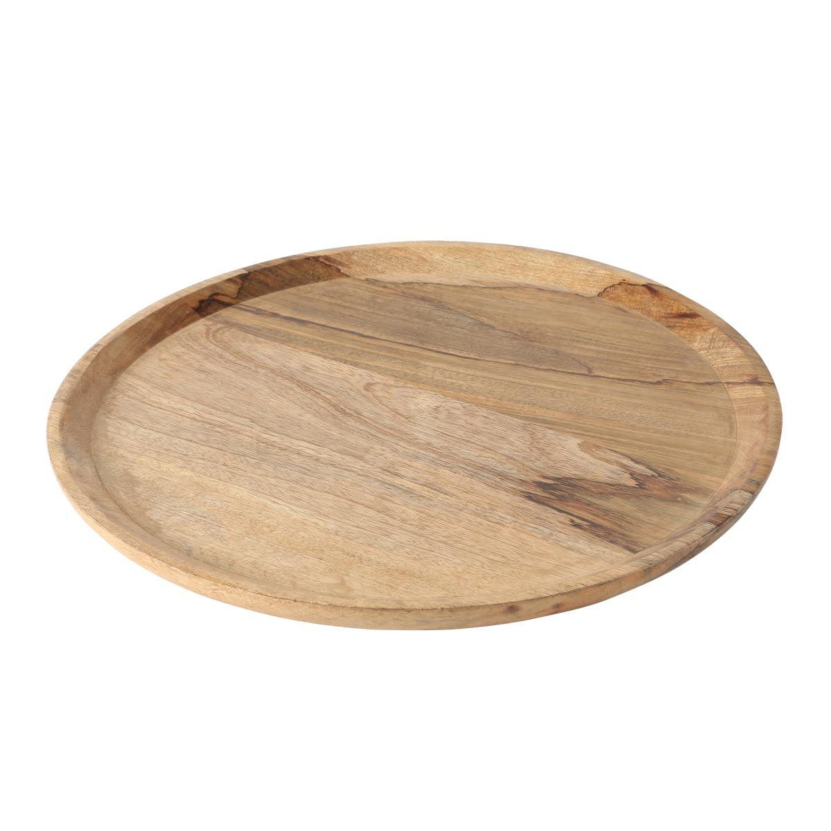 Holzteller Dekoteller Yerik, D 50 cm, Mango natur