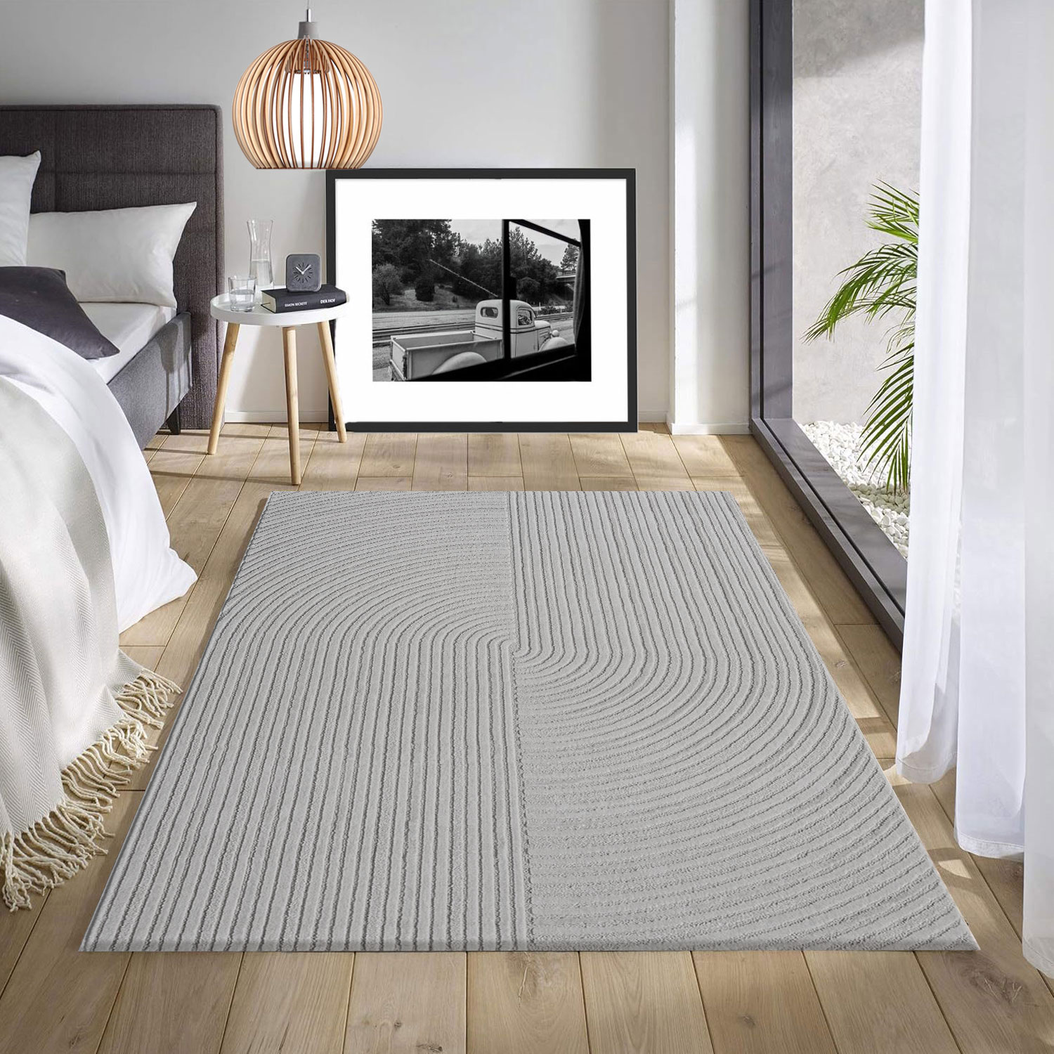 Moderner Kurzflor-Teppich Boho Wohnzimmer Schlafzimmer dünn Pflegeleicht