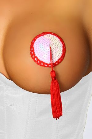 1126030 Zugeschnürt-Shop 11921-029 Nipple-Patch aus Pailletten, weiß/rot 1126030 Zugeschnürt-Shop 11921-029 Nipple-Patch aus Pailletten, weiß/rot