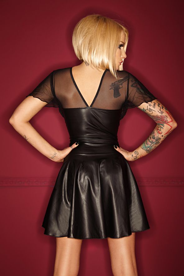 Noir Handmade - Verführerisches Wetlook-Kleid im Burlesque-Stil in schwarz Noir Handmade - Verführerisches Wetlook-Kleid im Burlesque-Stil in schwarz