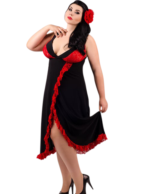 1130962 Andalea ADE2002 langes Flamenco Negligee ADE2002