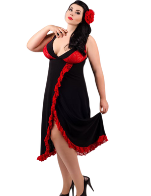 1130962 Andalea ADE2002 langes Flamenco Negligee ADE2002 1130962 Andalea ADE2002 langes Flamenco Negligee ADE2002
