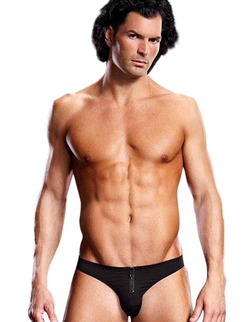 BLUE LINE - schwarzer Slip mit Reissverschluss BLUE LINE - schwarzer Slip mit Reissverschluss – Produktbild 1