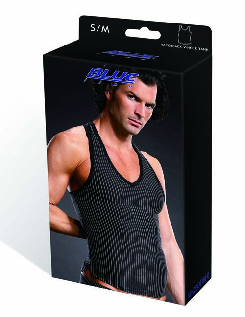 1131592 BLUE LINE BLU35704 Nadelstreifen V-Ausschnitt Tank Top