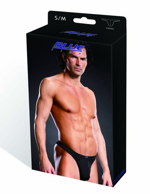 1131596 BLUE LINE BLU35724 Schwarzer Rio String Tanga aus Microfaser