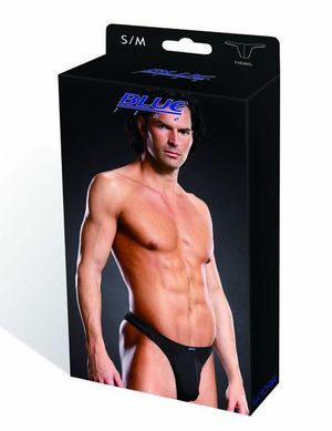 1131596 BLUE LINE BLU35724 Schwarzer Rio String Tanga aus Microfaser