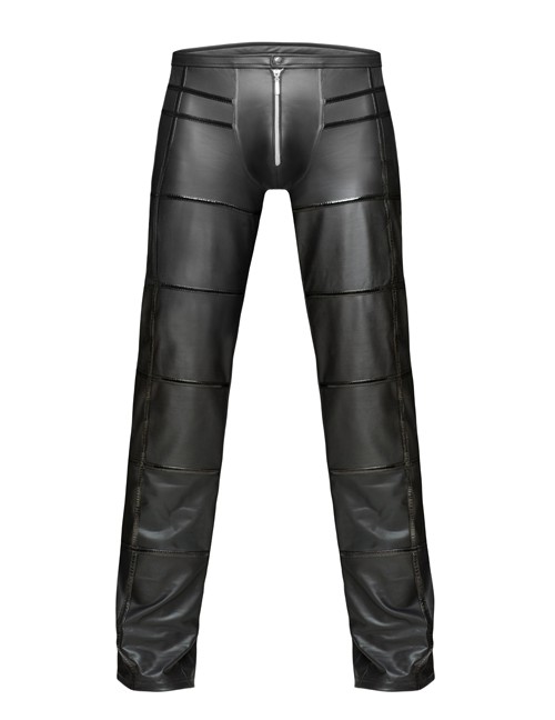 Noir Handmade - Lange Wetlook Hose mit Lackeinsätzen – Produktbild 2