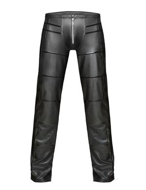 1132038 Noir Handmade H021 Lange Wetlook Hose mit Lackeinsätzen 1132038 Noir Handmade H021 Lange Wetlook Hose mit Lackeinsätzen