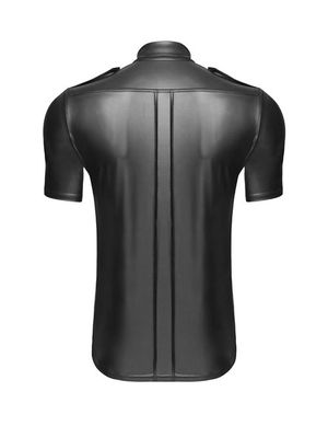 1132039 Noir Handmade H011 Wetlook Hemd mir kurzen Ärmeln 1132039 Noir Handmade H011 Wetlook Hemd mir kurzen Ärmeln