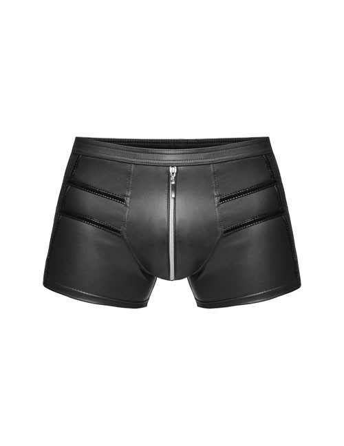 1132040 Noir Handmade H006 Wetlook Shorts mit Reißverschluss