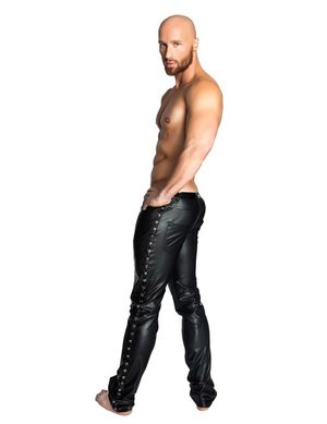 1132052 Noir Handmade H039 Lange Wetlook Hose mit Lack-Akzenten 1132052 Noir Handmade H039 Lange Wetlook Hose mit Lack-Akzenten