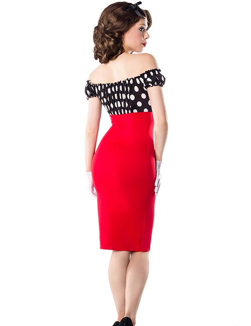 Belsira - Vintage Kleid in rot mit Polka Dot Muster Belsira - Vintage Kleid in rot mit Polka Dot Muster – Produktbild 2