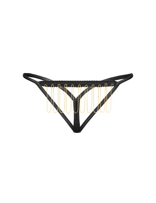 1132887 Noir Handmade F122 Panty SCANDALOUS STRING ouvert mit Goldkette F122 1132887 Noir Handmade F122 Panty SCANDALOUS STRING ouvert mit Goldkette F122