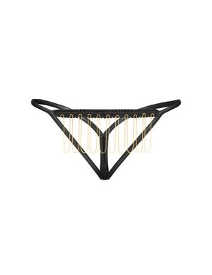 1132887 Noir Handmade F122 Panty SCANDALOUS STRING ouvert mit Goldkette F122 1132887 Noir Handmade F122 Panty SCANDALOUS STRING ouvert mit Goldkette F122