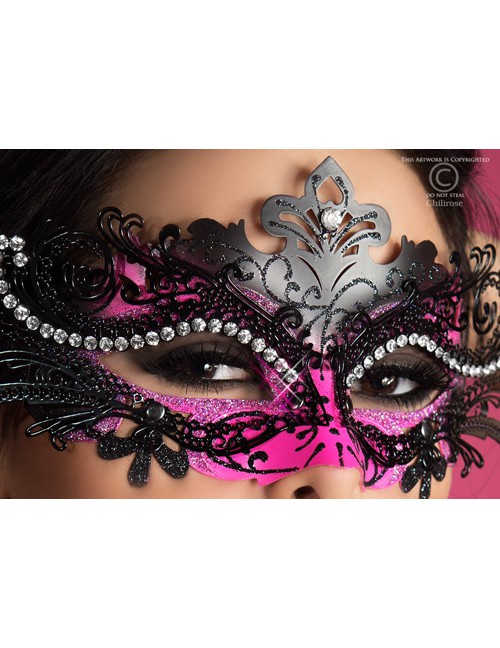 1133215 Chilirose CR-3993 Metallmaske mit Strass-Steinen 1133215 Chilirose CR-3993 Metallmaske mit Strass-Steinen
