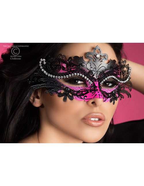 1133215 Chilirose CR-3993 Metallmaske mit Strass-Steinen