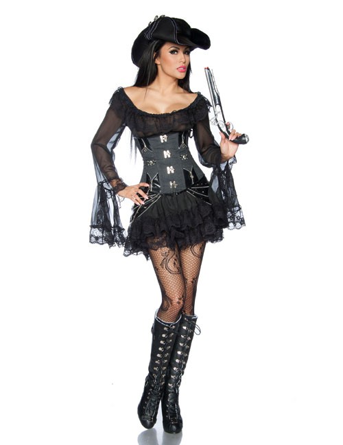 1133406 Zugeschnürt-Shop 13184-002 Schwarzes Piratenkleid 1133406 Zugeschnürt-Shop 13184-002 Schwarzes Piratenkleid