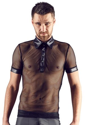 Svenjoyment - Netz-Shirt in schwarz