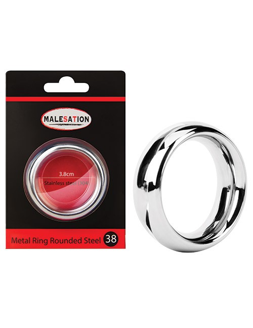 1134016 Malesation 670000031544 Metal Ring Rounded Steel 38 Cockring