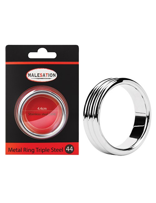 1134020 Malesation 670000031548 Metal Ring Triple Steel 44 Penisring 1134020 Malesation 670000031548 Metal Ring Triple Steel 44 Penisring