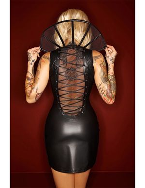 1134075 Noir Handmade Exclusive 271502310 Wetlook-Kleid mit Kragen 1134075 Noir Handmade Exclusive 271502310 Wetlook-Kleid mit Kragen
