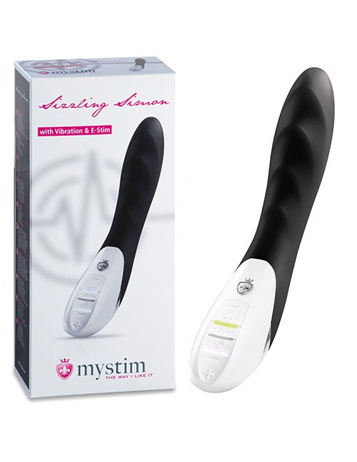 1201271 Mystim 700000257413 Sizzling Simon eStim Vibrator, sexy schwarz