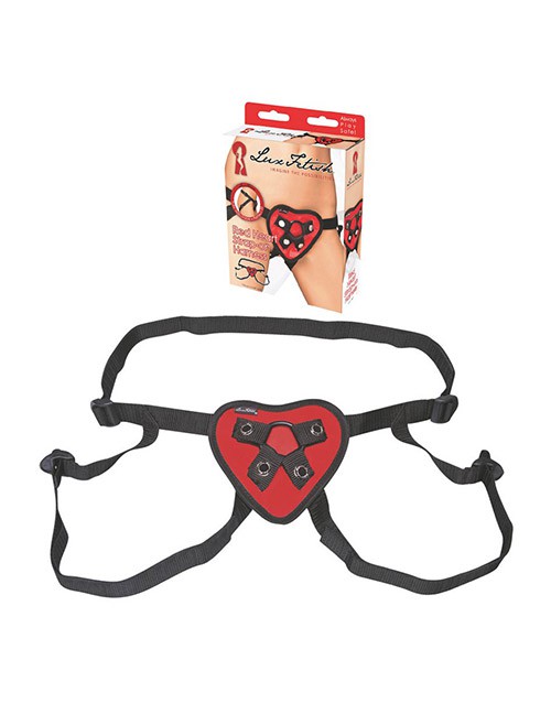 Lux Fetish - rot Heart Strap-On Harness – Produktbild 1