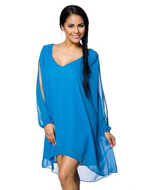 1204343 Zugeschnürt-Shop 14512-015 Azurblaues Tunika-Kleid