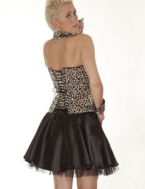 1204577 Zugeschnürt-Shop ZK22-3 Brust-Korsett Satin  leopard