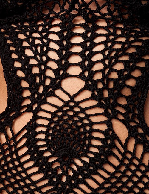 1205600 Zugeschnürt-Shop 14650-002 Häkel-Kleid schwarz