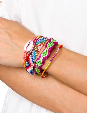 1205802 Zugeschnürt 14714-212 Armband pink/gemustert 1205802 Zugeschnürt 14714-212 Armband pink/gemustert