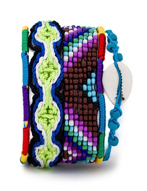 1205803 Zugeschnürt 14714-214 Armband blau/gemustert 1205803 Zugeschnürt 14714-214 Armband blau/gemustert