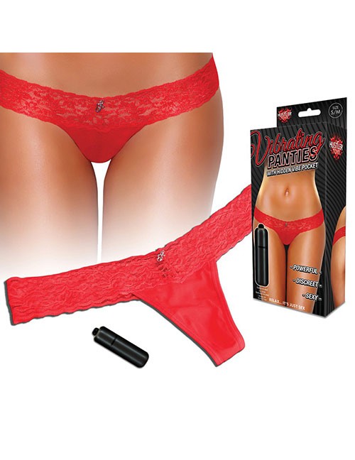 1205874 Hustler Lingerie 1205874 Lingerie Spitzenhöschen mit Vibrobullet - rot