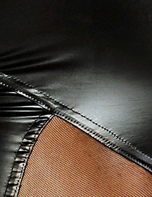Noir Handmade - Powerwetlook Overall schwarz mit Ausschnitt – Produktbild 5