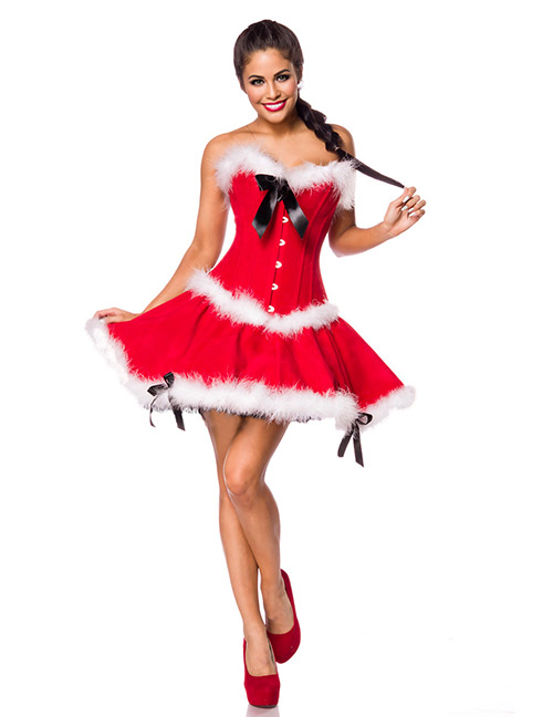 1207144 Mask Paradise 80019-009 Miss Santa Komplettset rot/weiß