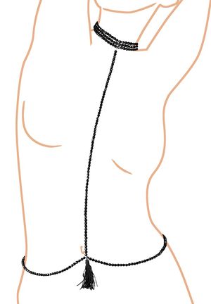 Cottelli Collection - Halsband mit Bikinikette schwarz Cottelli Collection - Halsband mit Bikinikette schwarz
