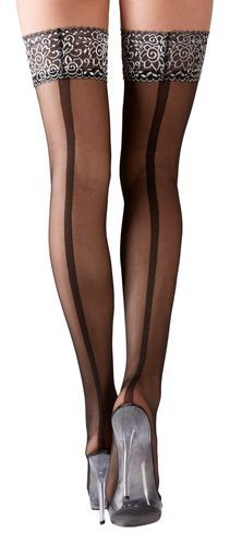 Cottelli Collection - Halterlose Strümpfe mit Naht schwarz Cottelli Collection - Halterlose Strümpfe mit Naht schwarz