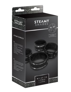 1208602 Steamy Shades 700000257906 Wrist to Ankle Cuffs Hand- Fussfesseln 1208602 Steamy Shades 700000257906 Wrist to Ankle Cuffs Hand- Fussfesseln