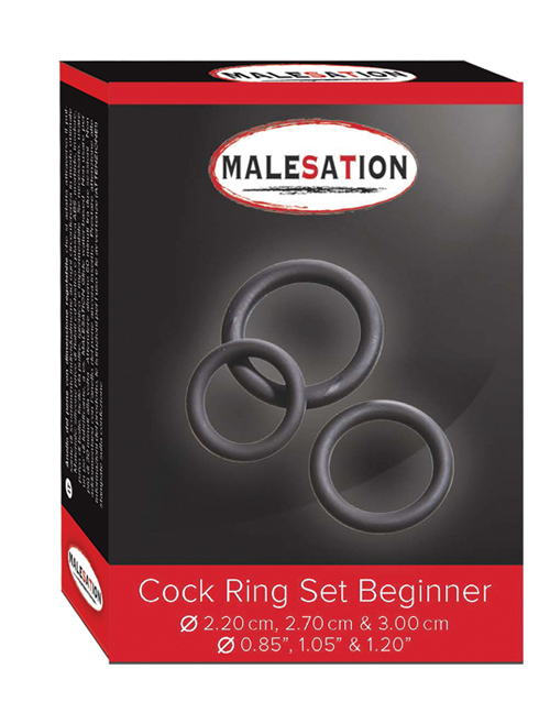 1208638 Malesation 670000031572 MALESATION Cock Ring Set Beginner (Ø 2,20 cm, 2,70 cm & 3,00 cm) 1208638 Malesation 670000031572 MALESATION Cock Ring Set Beginner (Ø 2,20 cm, 2,70 cm & 3,00 cm)