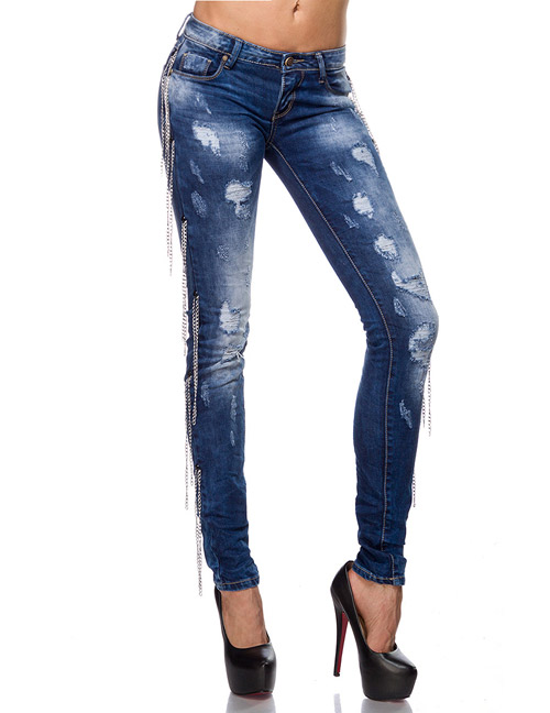Zugeschnürt Shop - Usedlook-Jeans mit Ketten