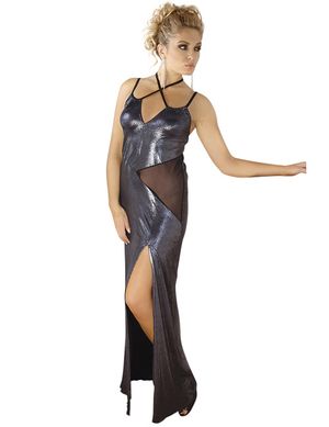 Andalea - langes Wetlook-Kleid M/1069 AN530492M silber