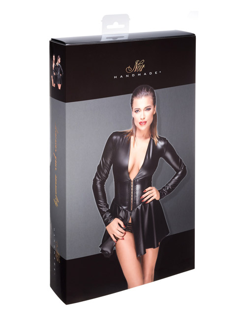 Noir Handmade - Minikleid aus elastischem Powerwetlook schwarz Noir Handmade - Minikleid aus elastischem Powerwetlook schwarz – Produktbild 3