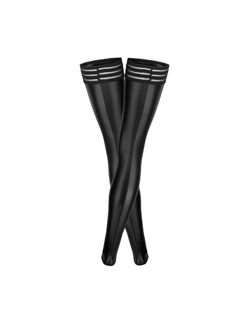 Noir Handmade - Powerwetlook Stockings mit elastischen Bändern schwarz Noir Handmade - Powerwetlook Stockings mit elastischen Bändern schwarz – Produktbild 5