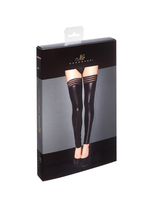 Noir Handmade - Powerwetlook Stockings mit elastischen Bändern schwarz Noir Handmade - Powerwetlook Stockings mit elastischen Bändern schwarz – Produktbild 6