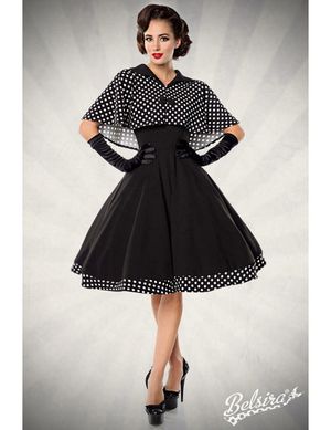 Belsira - Swing-Kleid mit Cape schwarz/weiß Belsira - Swing-Kleid mit Cape schwarz/weiß